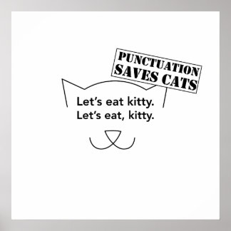 Punctuatie slaat katten op poster