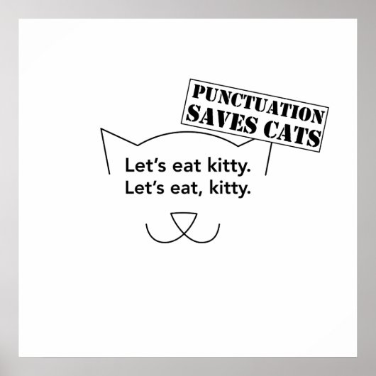 Punctuatie slaat katten op poster (Voorkant)