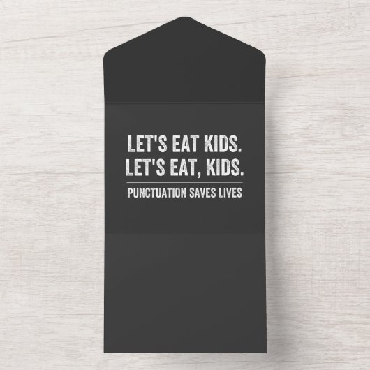 Punctuatie slaat levens op all in one uitnodiging (Binnen)