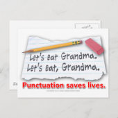 Punctuatie slaat levens op briefkaart (Voorkant / Achterkant)