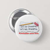Punctuatie slaat levens op ronde button 5,7 cm (Voorkant /achterkant)