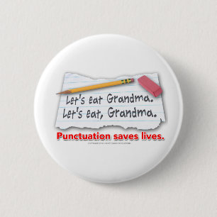 Punctuatie slaat levens op ronde button 5,7 cm