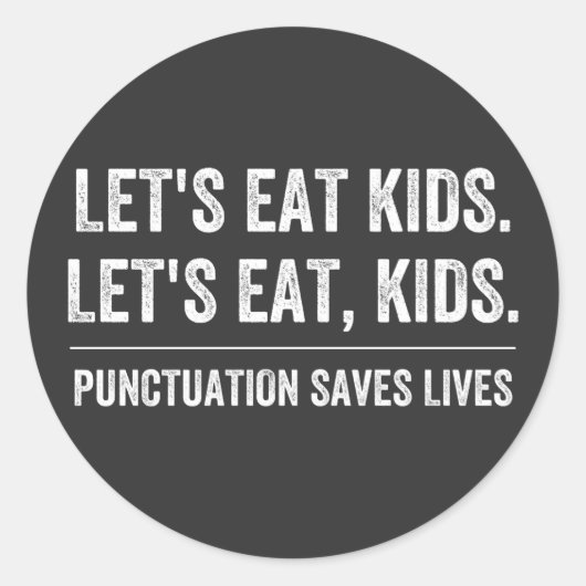 Punctuatie slaat levens op ronde sticker (Voorkant)
