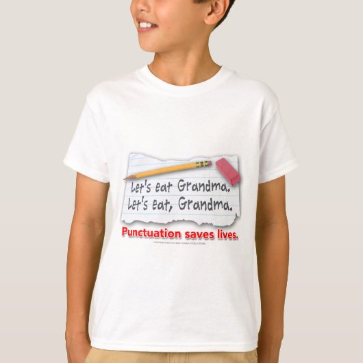Punctuatie slaat levens op t-shirt (Voorkant)