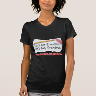 Punctuatie slaat levens op t-shirt