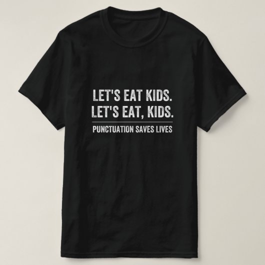 Punctuatie slaat levens op t-shirt (Design voorkant)