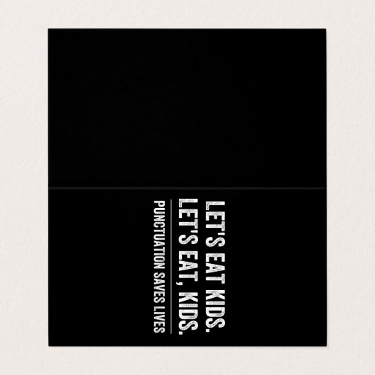 Punctuatie slaat levens op visitekaartje (Buitenkant ongevouwen)