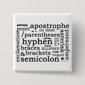 Punctuatie Vierkante Button 5,1 Cm (Voorkant)