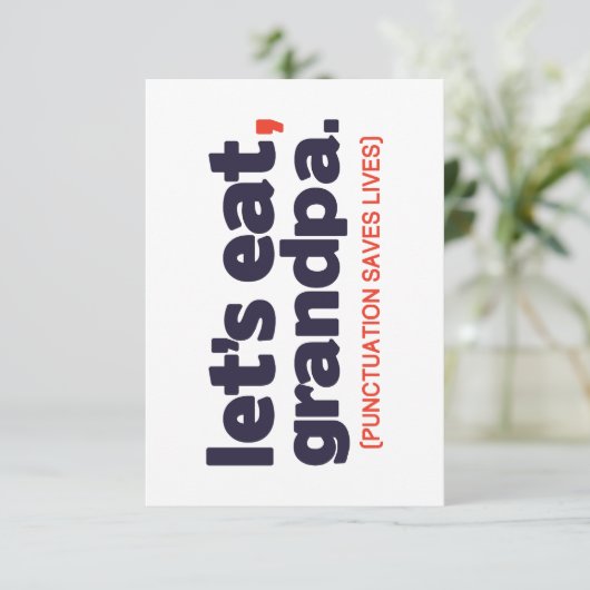 Punctuation saves lives kaart (Staand voorkant)