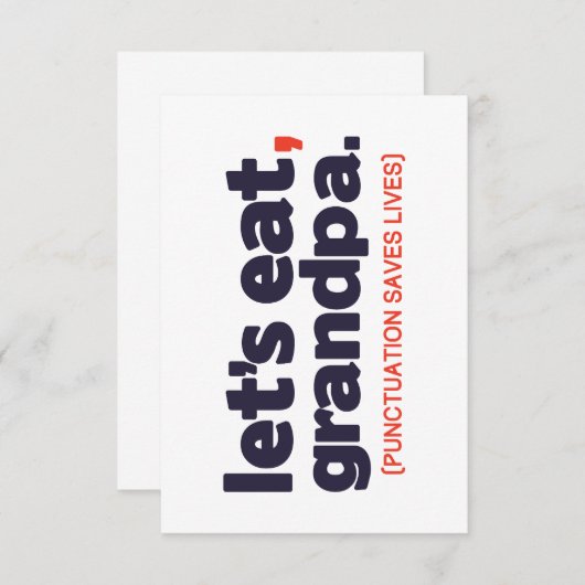 Punctuation saves lives kaart (Voorkant / Achterkant)