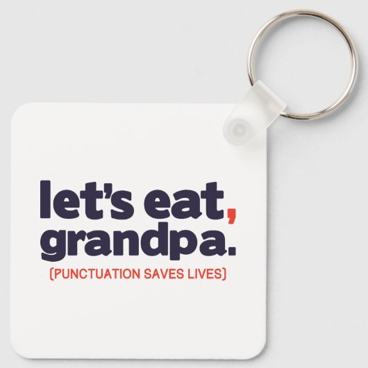 Punctuation saves lives sleutelhanger (Achterkant)
