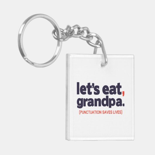 Punctuation saves lives sleutelhanger (Voorkant Links)