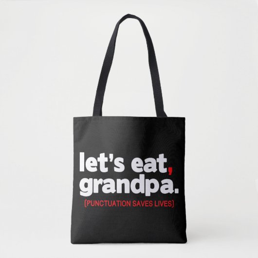 Punctuation saves lives tote bag (Voorkant)