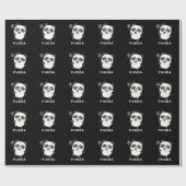 Punda Funny Animal Panda Pun Dark BG Cadeaupapier (Vlak)