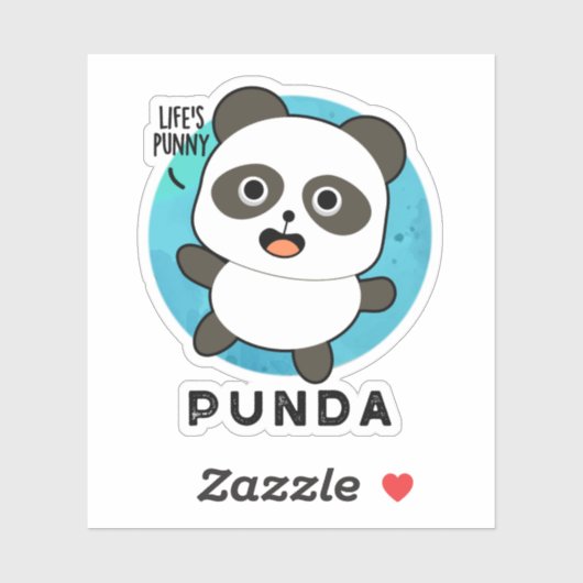 Punda Funny Animal Panda Pun Sticker (Vel)