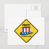 Punditry is de naam van het waarschuwingsbord briefkaart (Voorkant / Achterkant)