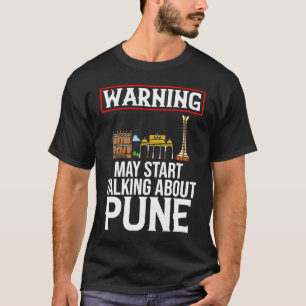 Pune India City Skyline Map Revel T-shirt