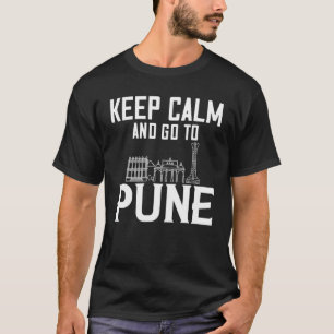 Pune India City Skyline Map Revel T-shirt