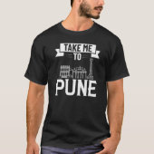Pune India City Skyline Map Revel T-shirt (Voorkant)