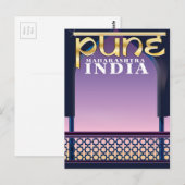 Pune, Maharashtra India vakantie-poster Briefkaart (Voorkant / Achterkant)