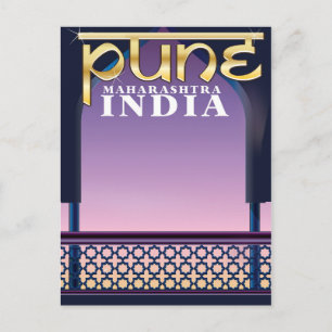 Pune, Maharashtra India vakantieposter Briefkaart