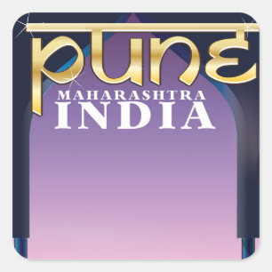 Pune, Maharashtra India vakantieposter Vierkante Sticker