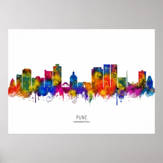Pune Maharashtra Silhouette Poster (Voorkant)