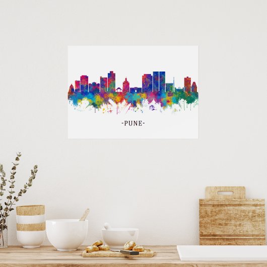 Pune Maharashtra Skyline Poster (Keuken)