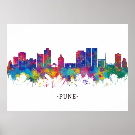 Pune Maharashtra Skyline Poster (Voorkant)