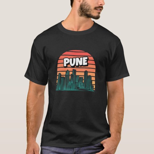 Pune Retro India  Punekar Reizen Reizen Travele T-shirt (Voorkant)