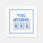 Pung Intended Blue Mahjong Watercolor Crak Tiles Servet (Voorkant)