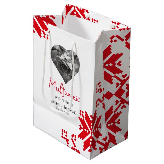 Pungi pentru cadou de parastas medium cadeauzakje (Voorkant Gekanteld)