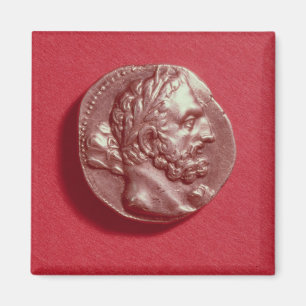 Punische munt met kop Hamilcar Barca Magneet