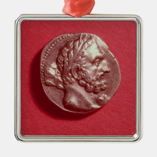 Punische munt met kop Hamilcar Barca Metalen Ornament (Voorkant)