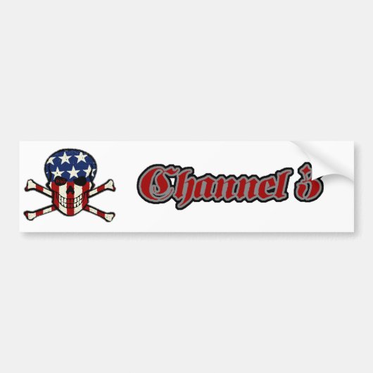 Punisher Skull Americana Flag Graphic Bumpersticker (Voorkant)