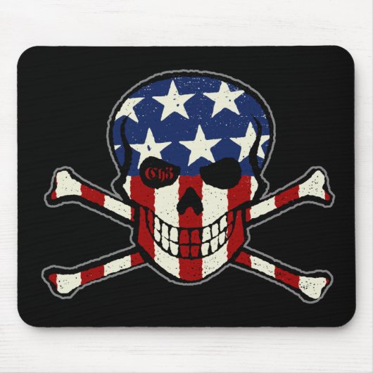 Punisher Skull Americana Flag Graphic Muismat (Voorkant)