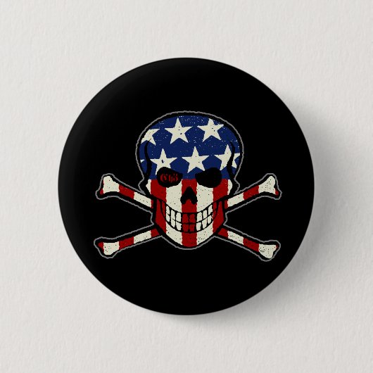 Punisher Skull Americana Flag Graphic Ronde Button 5,7 Cm (Voorkant)