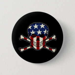 Punisher Skull Americana Flag Graphic Ronde Button 5,7 Cm