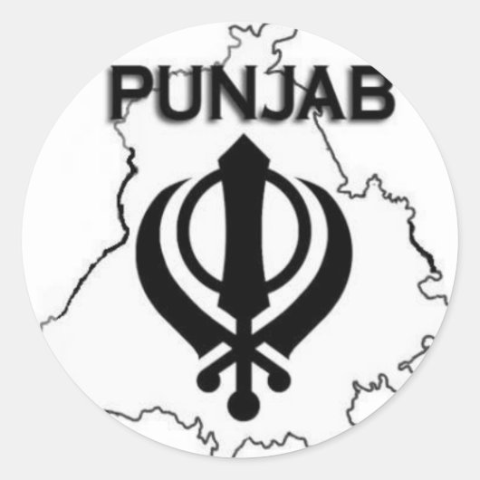 Punjab-serie Ronde Sticker (Voorkant)