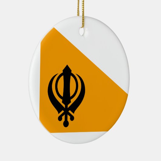 Punjab Sikh Heilige Vlag Sikhisme Nishan Sahib Keramisch Ornament (Rechts)