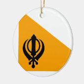 Punjab Sikh Heilige Vlag Sikhisme Nishan Sahib Keramisch Ornament (Links)