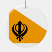 Punjab Sikh Heilige Vlag Sikhisme Nishan Sahib Keramisch Ornament (Achterkant)
