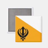 Punjab Sikh Heilige Vlag Sikhisme Nishan Sahib Magneet (Voorkant / Achterkant)