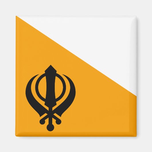 Punjab Sikh Heilige Vlag Sikhisme Nishan Sahib Magneet (Voorkant)