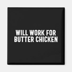 Punjabi Grappig Desi Werk Voor Butter Chicken Eten Magneet
