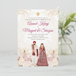Punjabi huwelijksuitnodigingen & Anand Karaj kaart