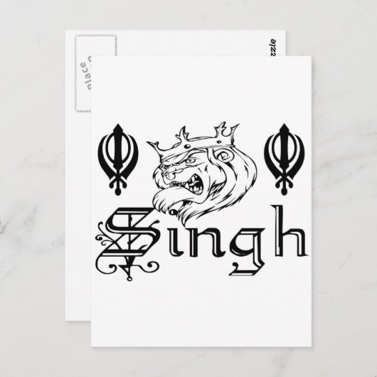 Punjabi Khanda Sikh Khalsa Design Merchandise Briefkaart (Voorkant / Achterkant)