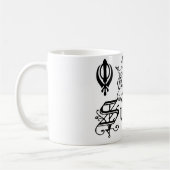 Punjabi Khanda Sikh Khalsa Design Merchandise Koffiemok (Links)