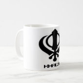 Punjabi Khanda Sikh Khalsa Design Merchandise Koffiemok (Voorkant links)