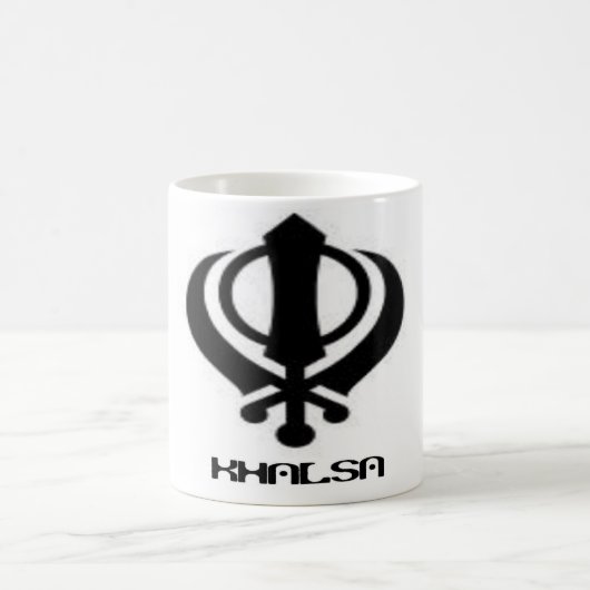 Punjabi Khanda Sikh Khalsa Design Merchandise Koffiemok (Center)